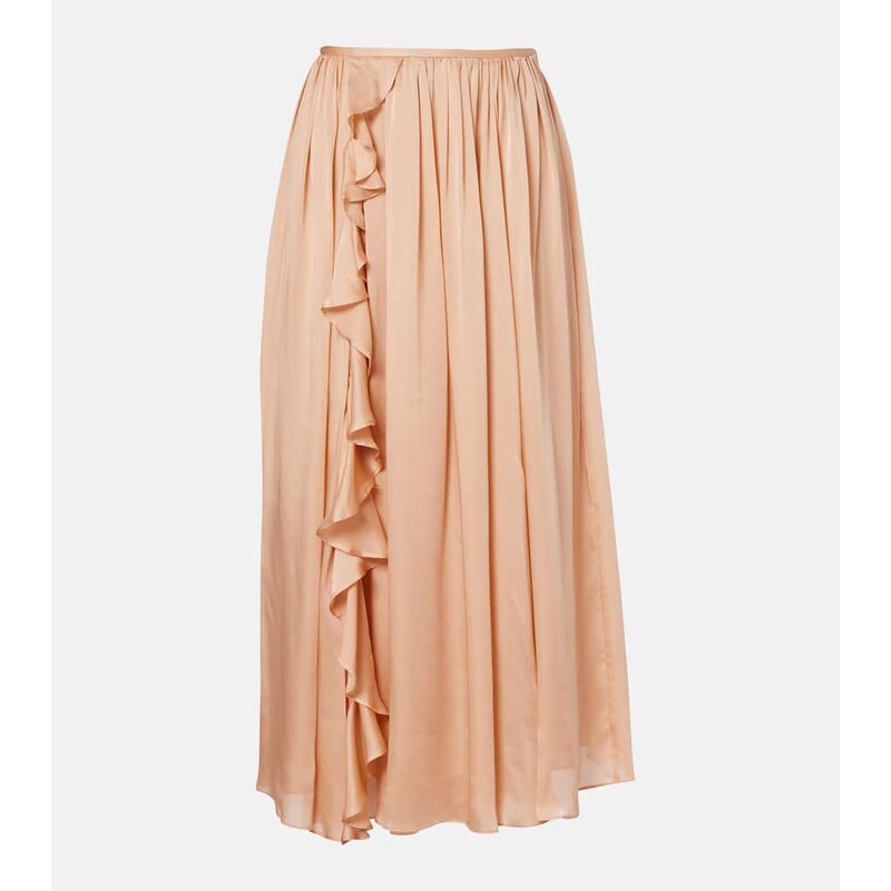Ulla Johnson Zena ruffled silk chiffon midi skirt