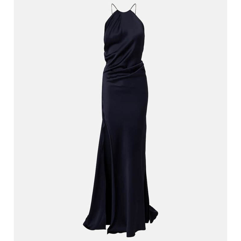 Victoria Beckham Chain-detail draped crÃªpe satin gown