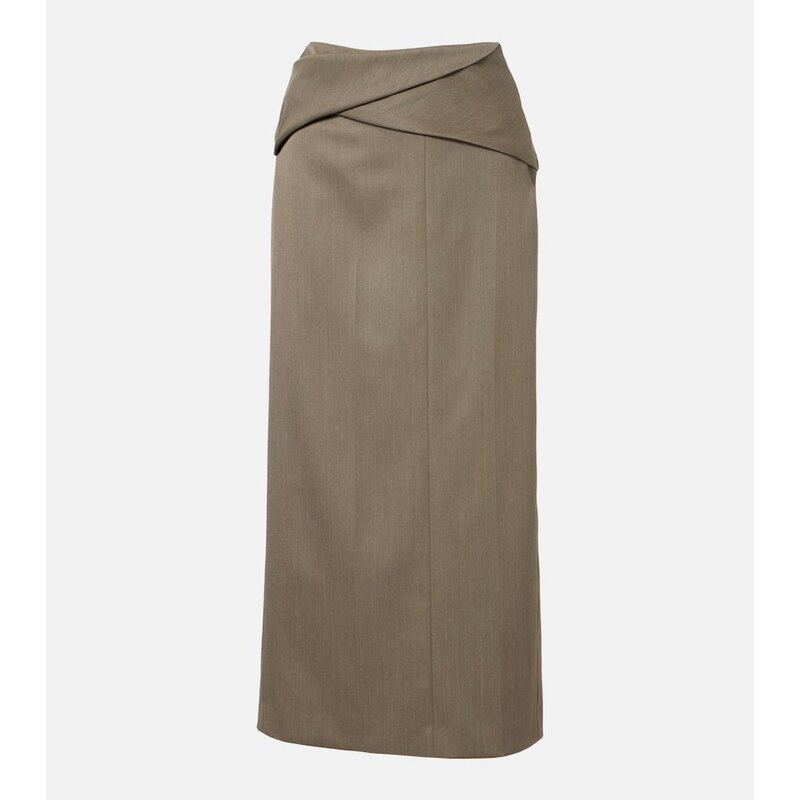 Victoria Beckham Wool-blend midi skirt