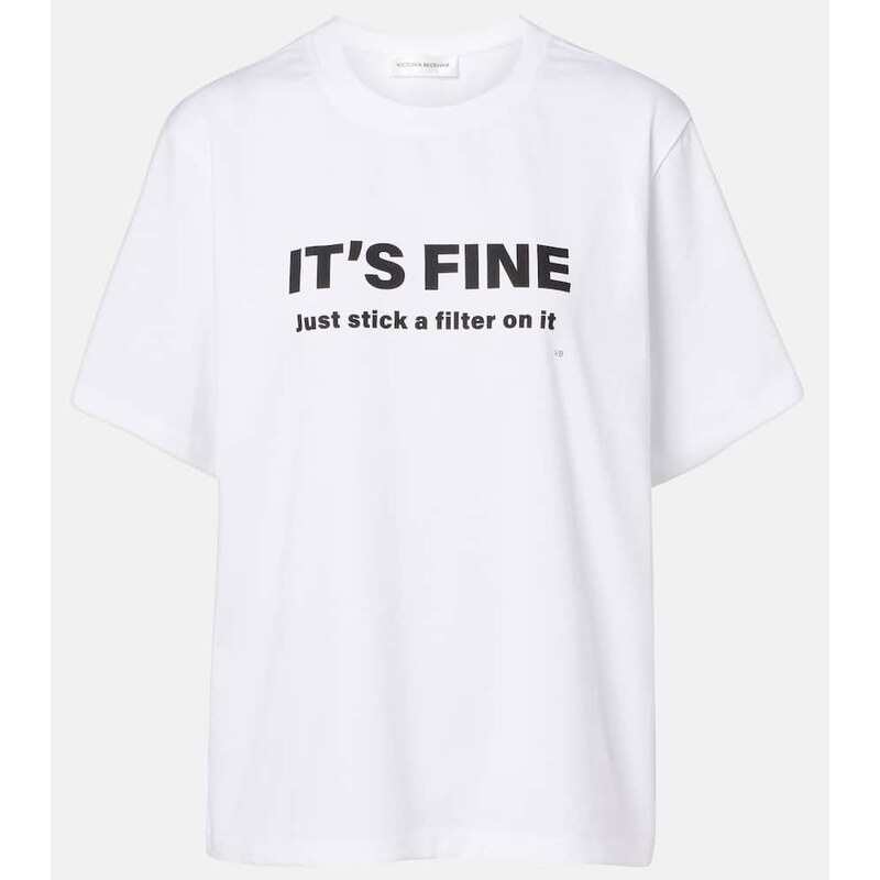Victoria Beckham Printed cotton jersey T-shirt