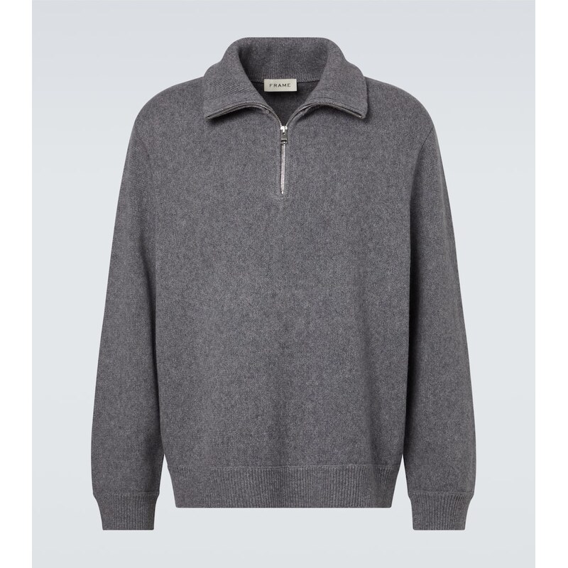 Frame Wool and cotton half-zip sweater