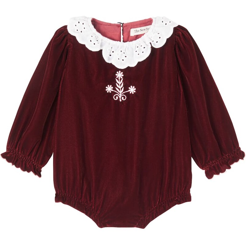 The New Society Baby Abril velour playsuit