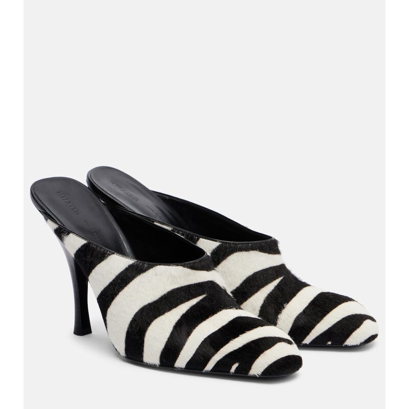 Khaite Colt zebra-print calf hair mules