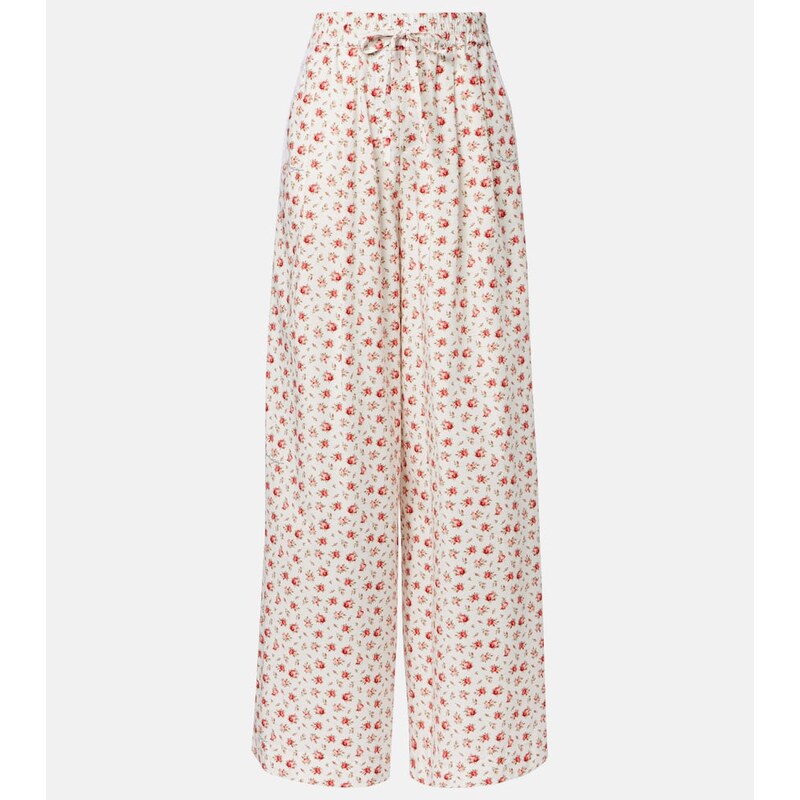 Dolce&Gabbana Floral cotton-blend poplin wide-leg pants