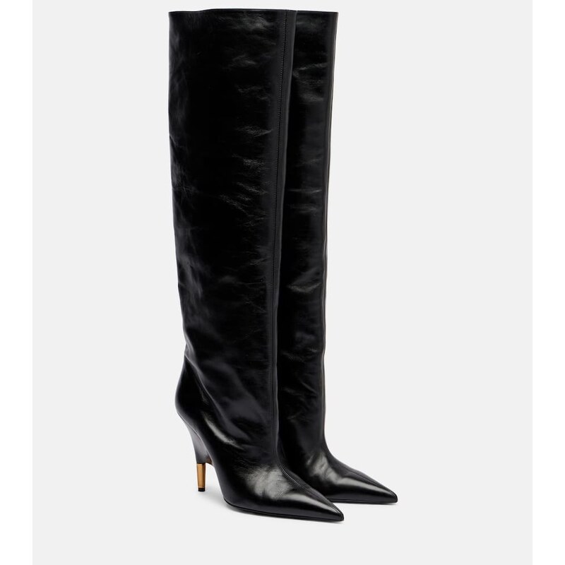 Khaite Bella 100 leather knee-high boots