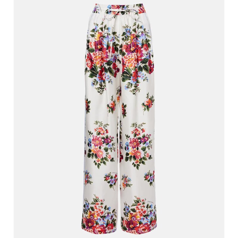 Dolce&Gabbana Floral silk wide-leg pants