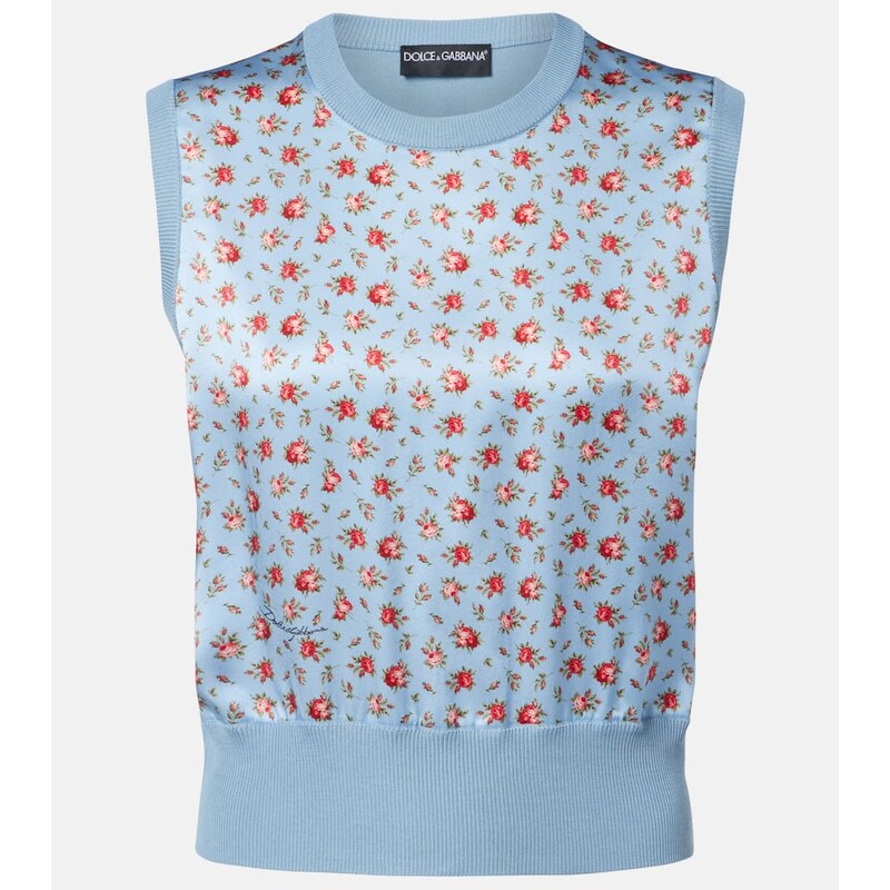 Dolce&Gabbana Floral silk sweater vest