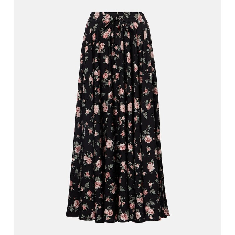 Dolce&Gabbana Floral silk-blend charmeuse maxi skirt