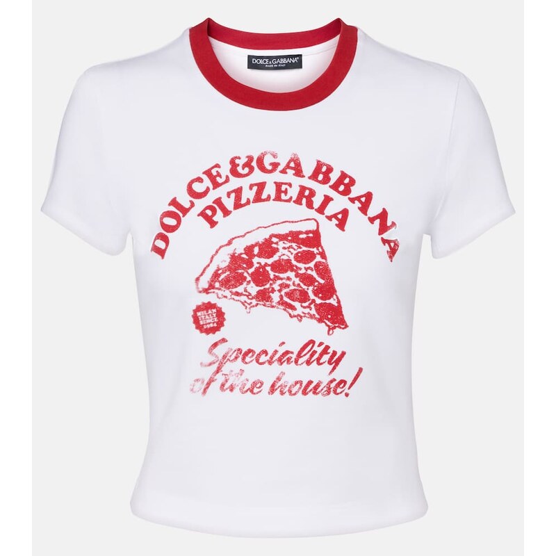 Dolce&Gabbana Printed cotton-blend jersey T-shirt