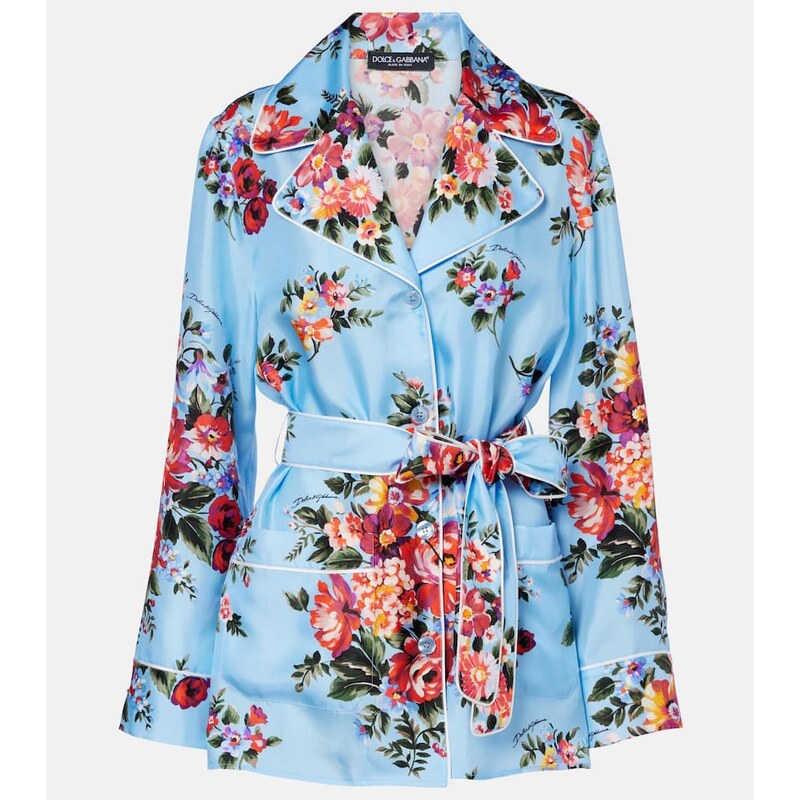 Dolce&Gabbana Floral belted silk blouse