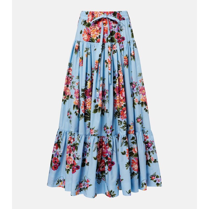 Dolce&Gabbana Floral cotton poplin maxi skirt