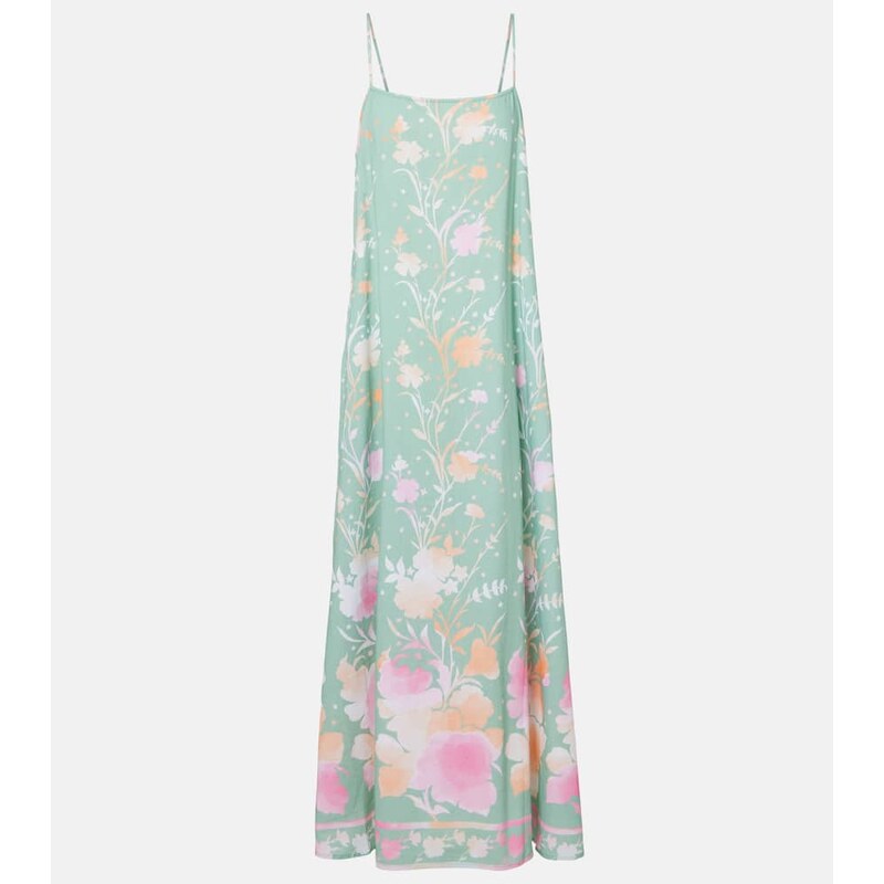 Juliet Dunn Floral cotton and linen maxi dress