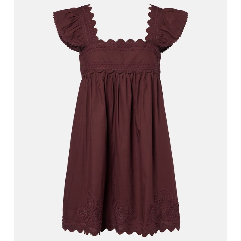 Juliet Dunn Scalloped cotton poplin minidress