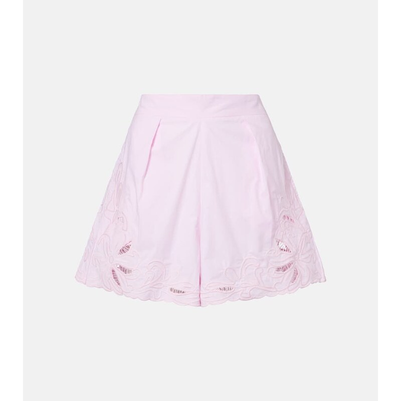 Juliet Dunn High-rise cotton wide-leg shorts