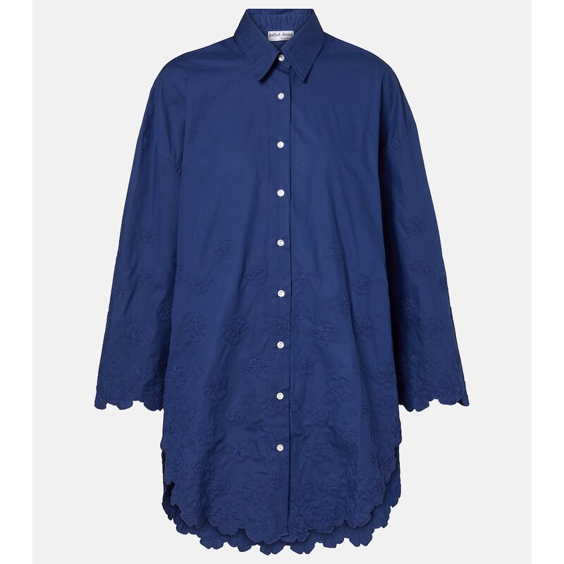 Juliet Dunn Floral cotton poplin shirt dress