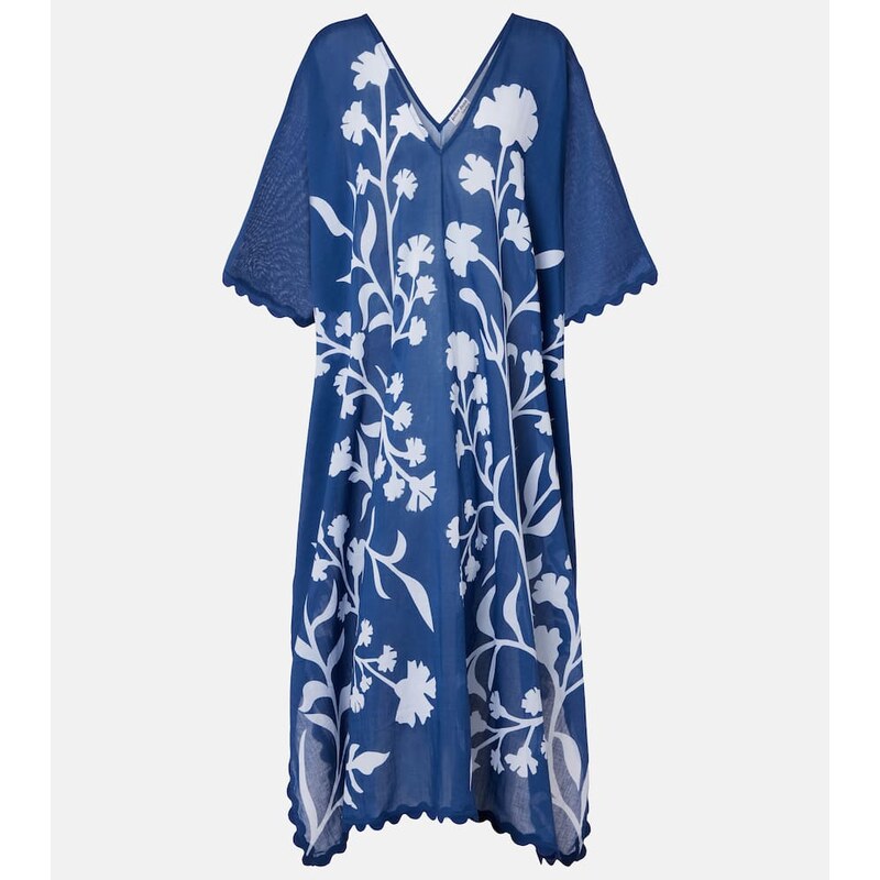 Juliet Dunn Scalloped cotton kaftan