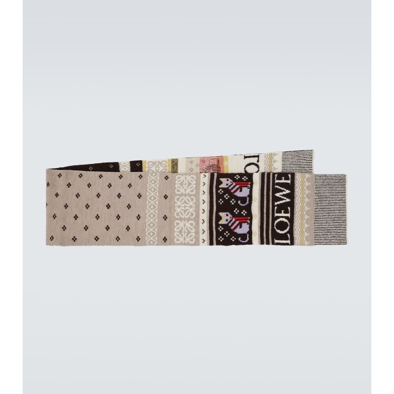 Loewe x Louis Wain wool-blend jacquard scarf