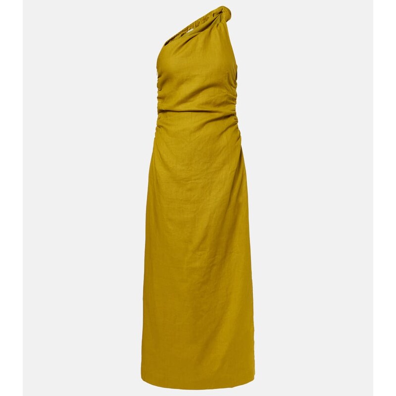 Faithfull Jomana one-shoulder linen maxi dress