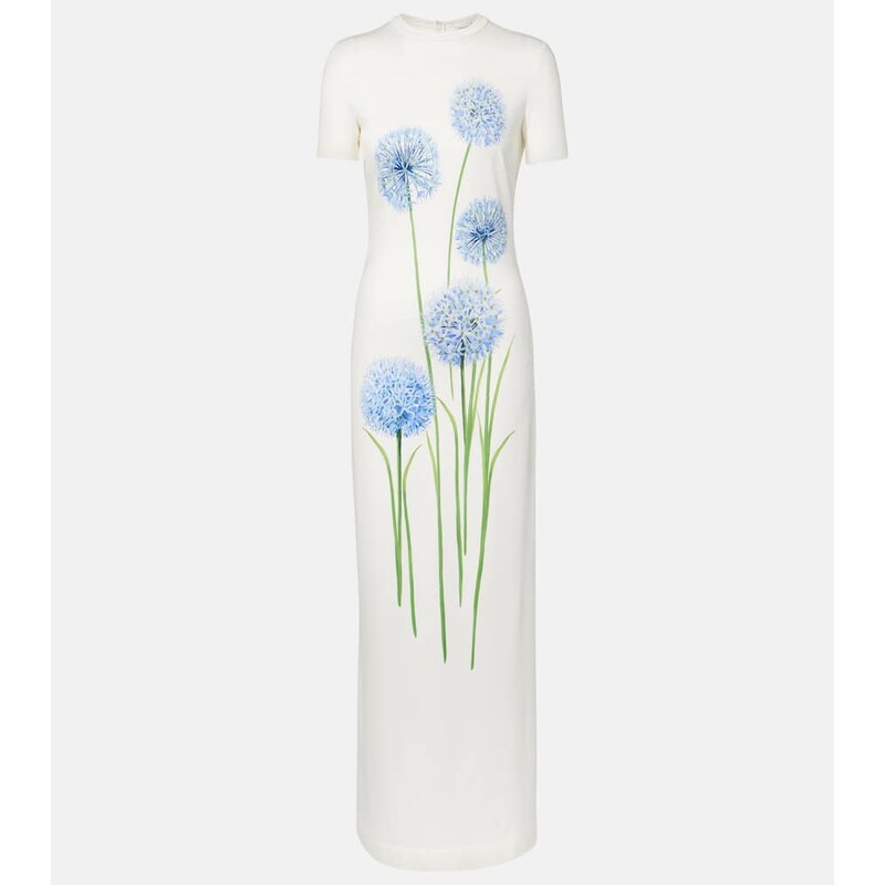 Oscar de la Renta Floral jersey cocktail dress