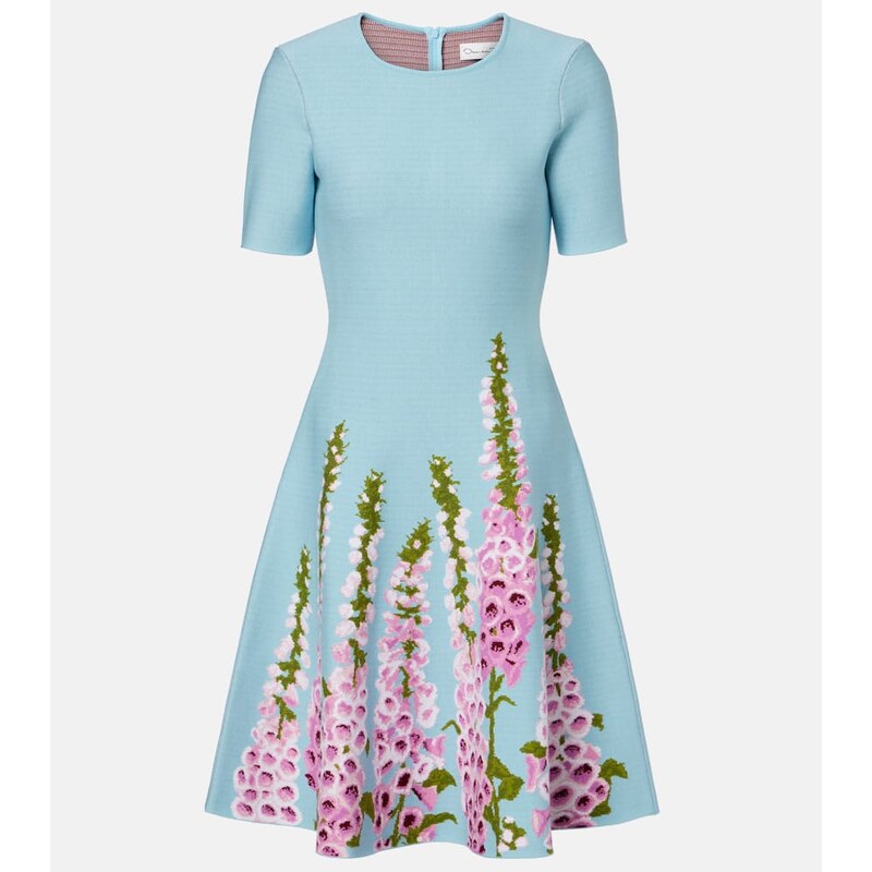 Oscar de la Renta Floral jacquard minidress
