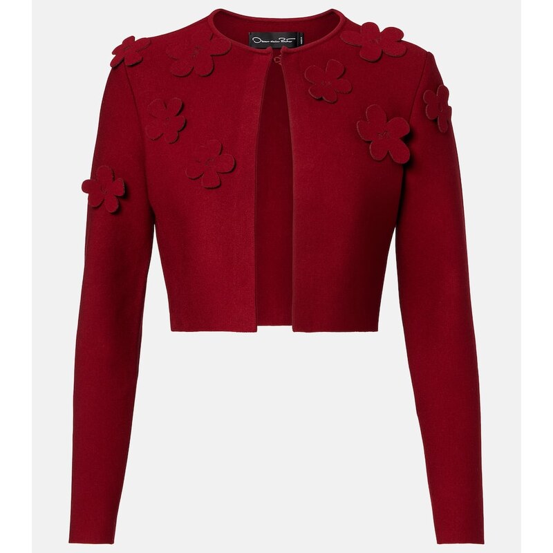 Oscar de la Renta Floral cropped cardigan