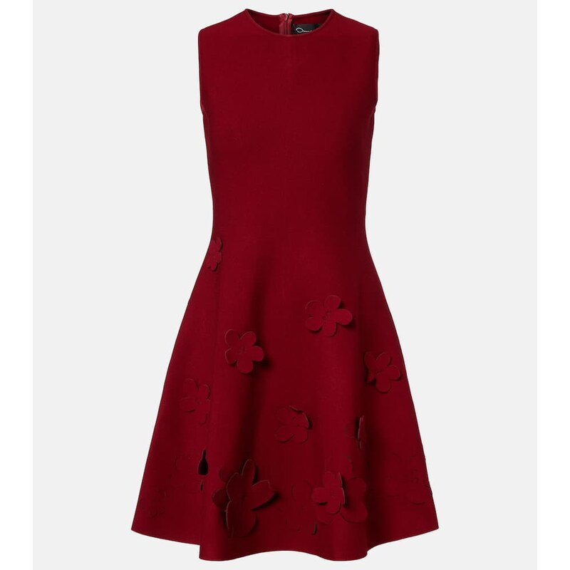 Oscar de la Renta Floral knitted minidress