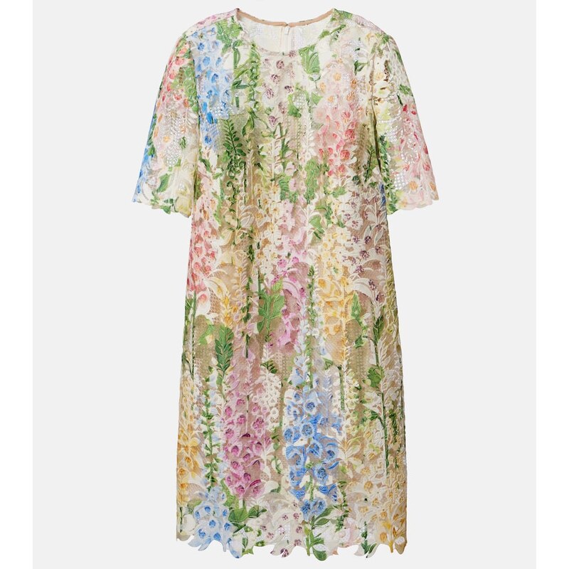 Oscar de la Renta Floral lace minidress