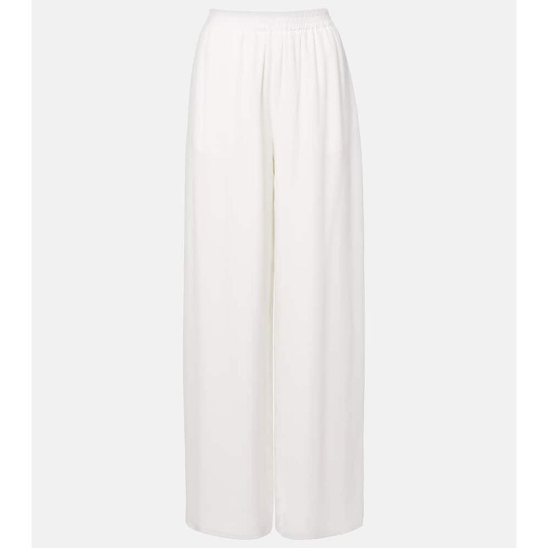 Oscar de la Renta Mid-rise silk straight pants
