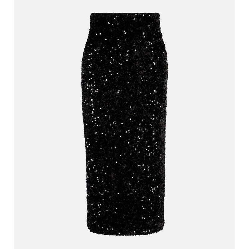 Vince Sequined velvet midi skirt
