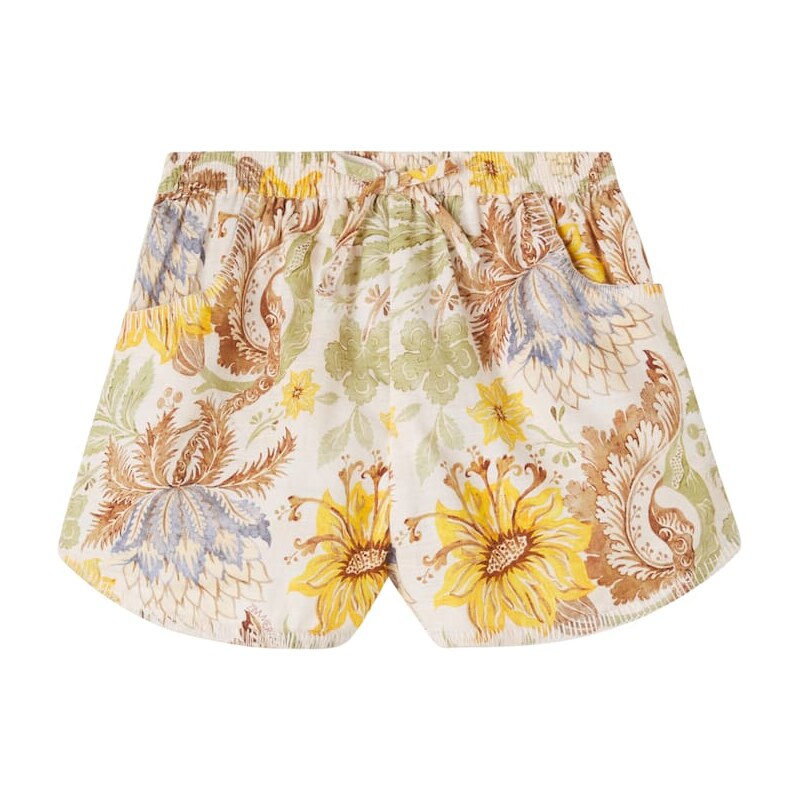 Zimmermann Kids Floral cotton shorts
