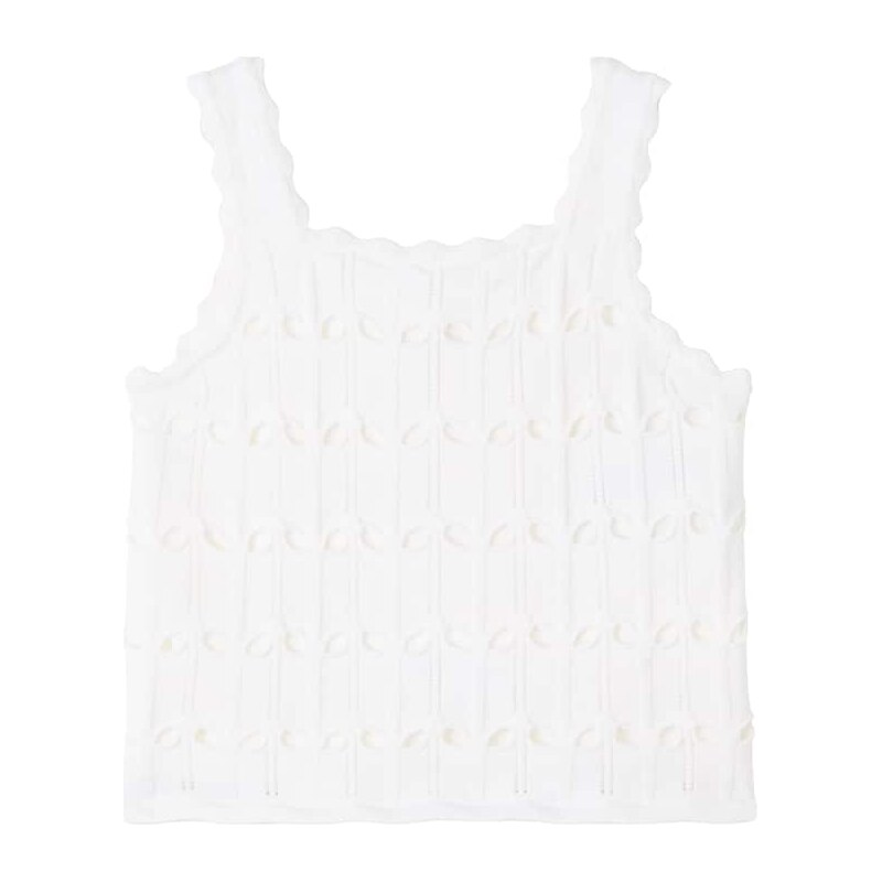 Zimmermann Kids Cutout scalloped wool and cotton tank top