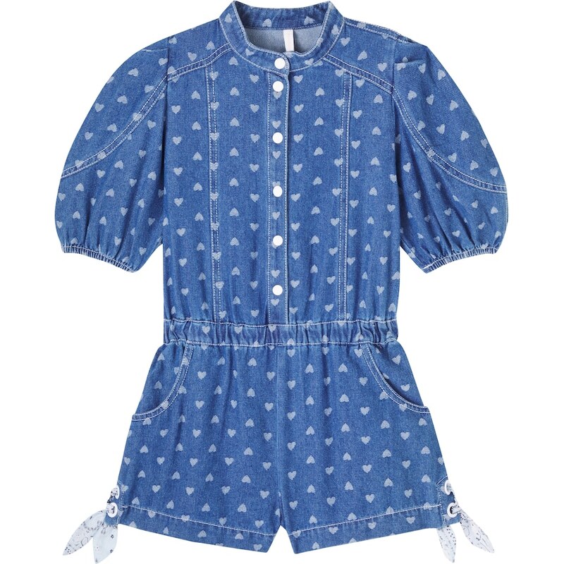 Zimmermann Kids Printed denim playsuit