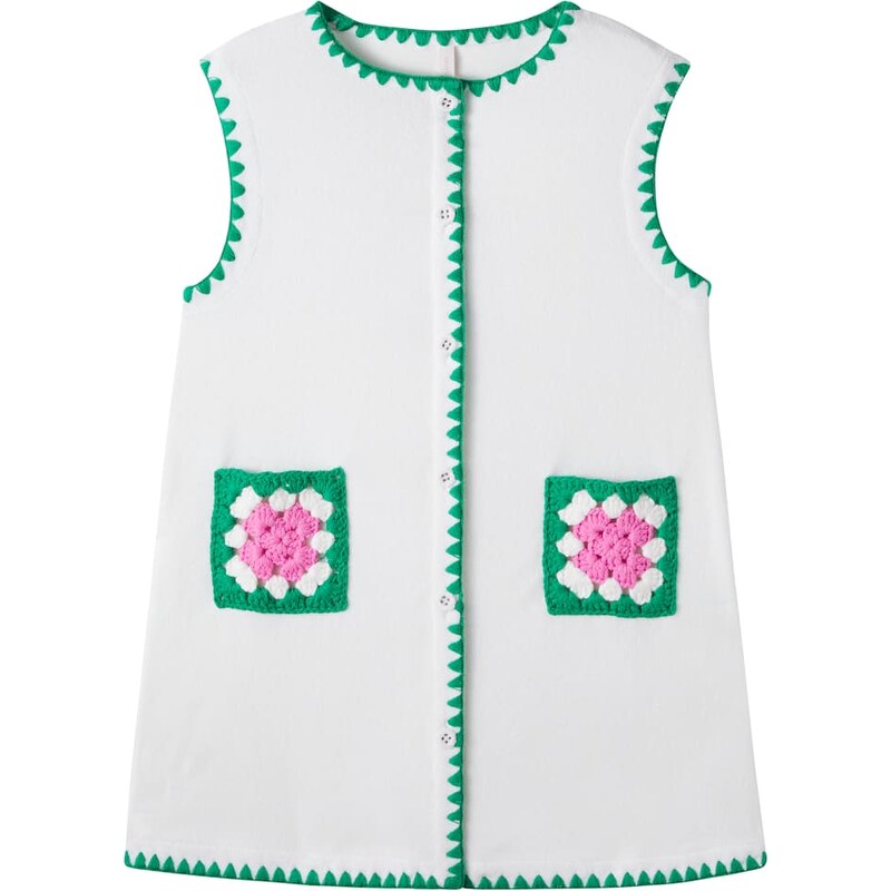 Zimmermann Kids Crochet-trimmed cotton-blend dress