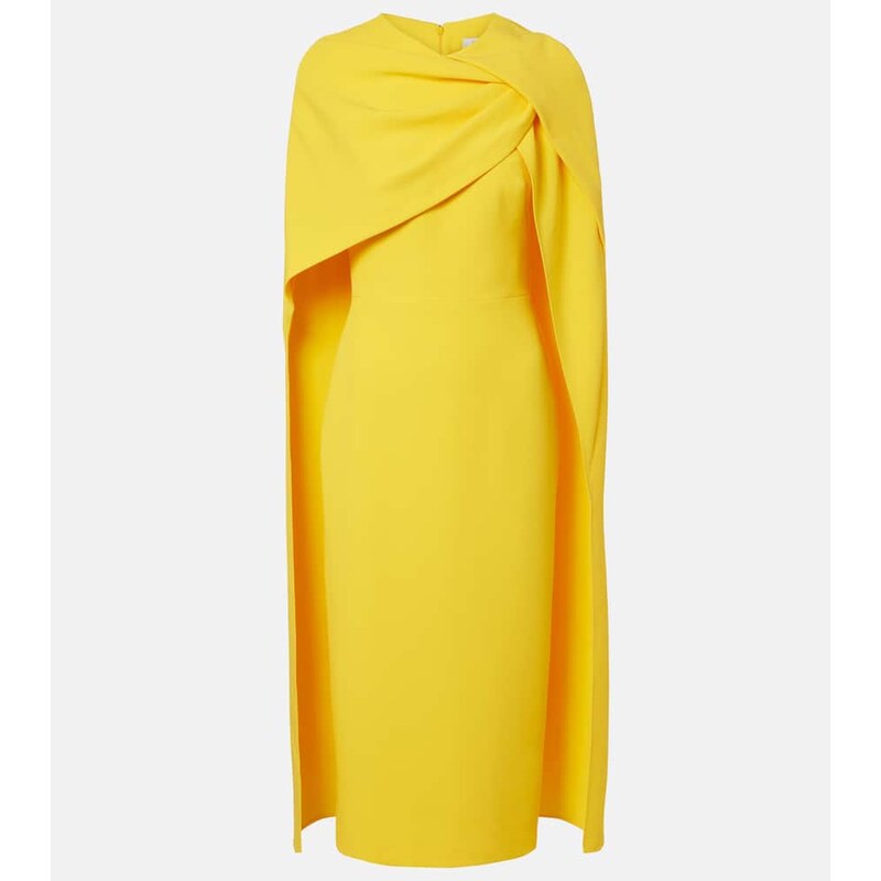 Safiyaa Oria Lupine caped crÃªpe cocktail dress