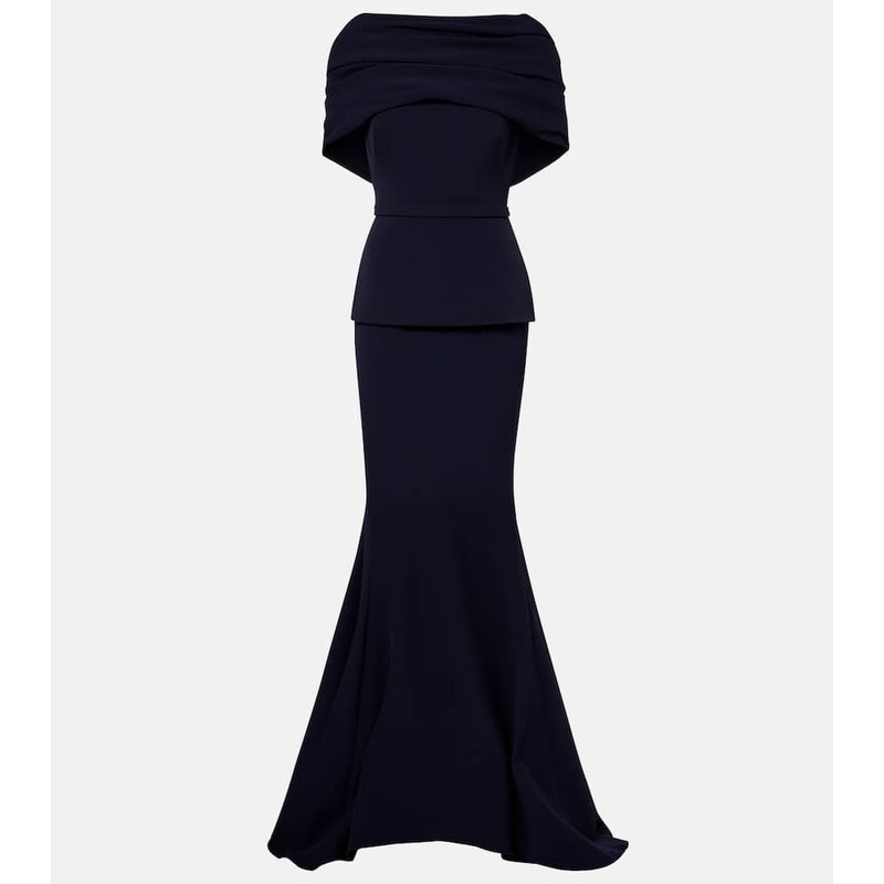 Safiyaa Loura off-shoulder crÃªpe gown