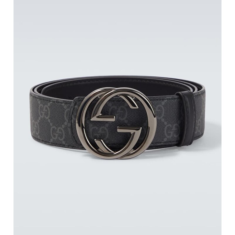 Gucci GG Canvas Interlocking G reversible leather belt