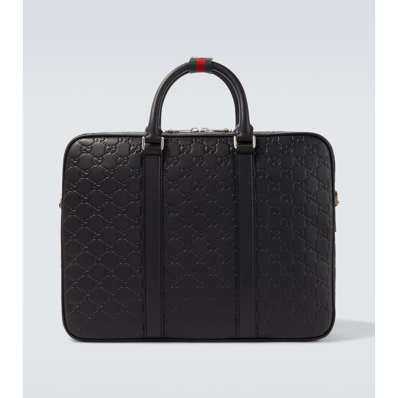 Gucci GG Emblem debossed leather briefcase