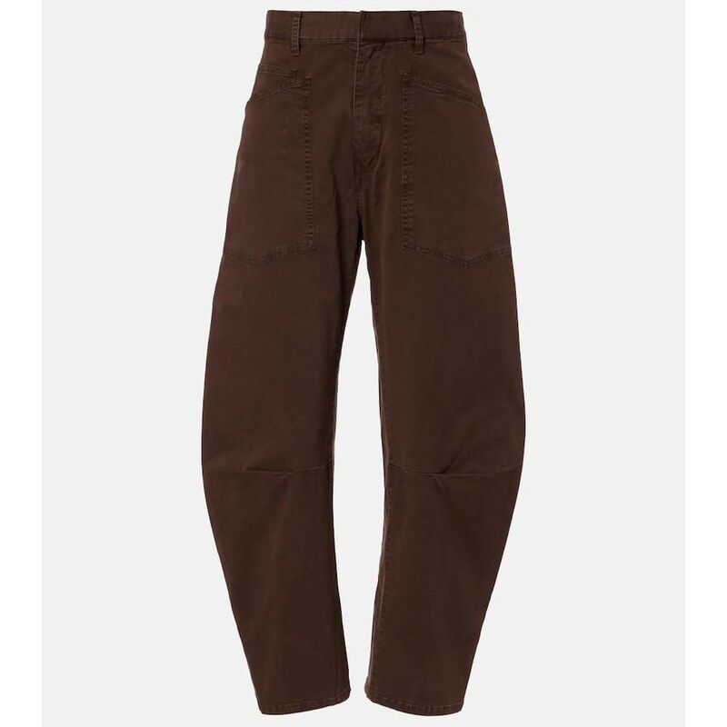 Nili Lotan Shon cotton twill barrel-leg pants