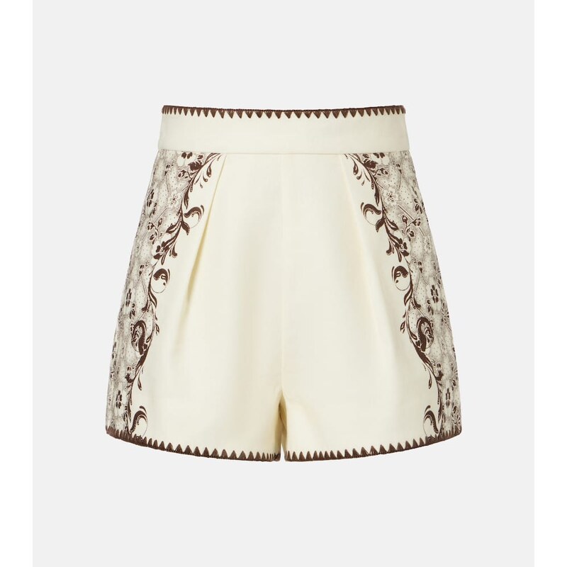 Alemais AlÃmais Printed linen and cotton shorts