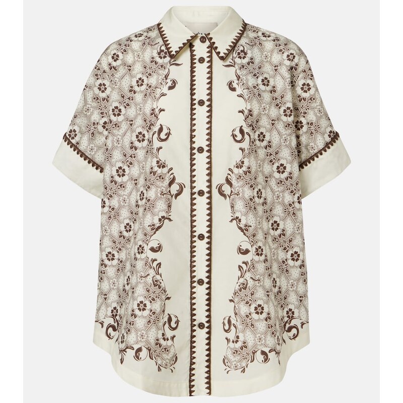 Alemais AlÃmais Printed cotton and silk bowling shirt