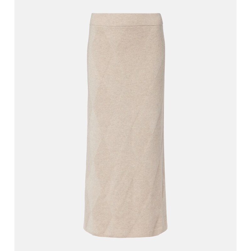 Max Mara Salubre argyle cashmere midi skirt