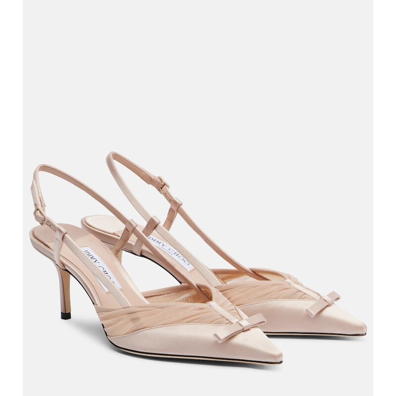 Jimmy Choo Afia 65 satin slingback pumps