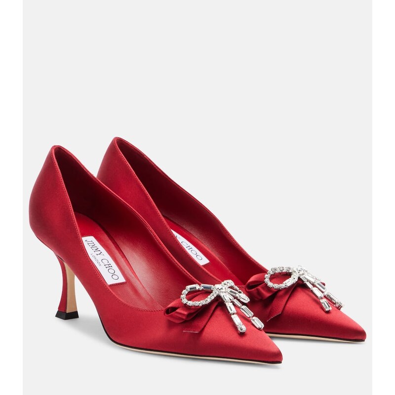 Jimmy Choo Auria 70 embellished satin pumps