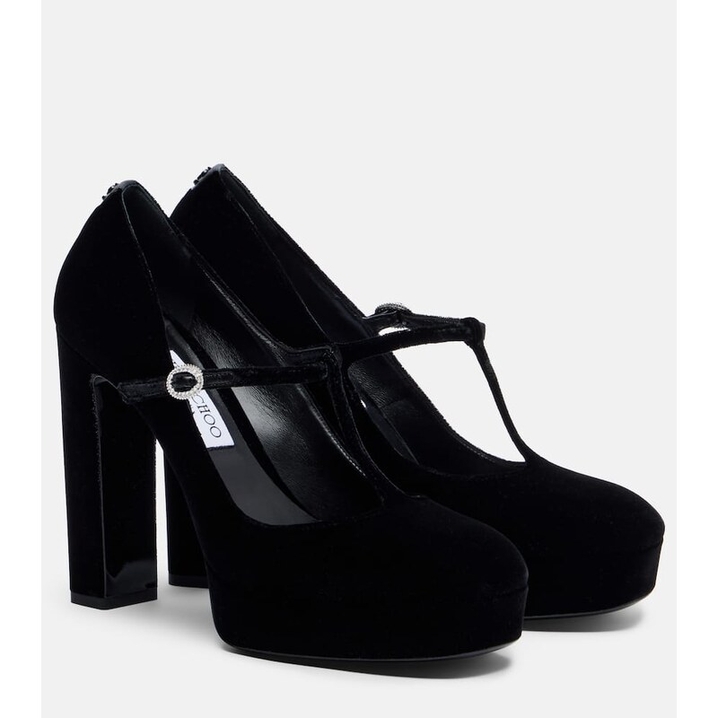 Jimmy Choo Marene 120 velvet Mary Jane pumps