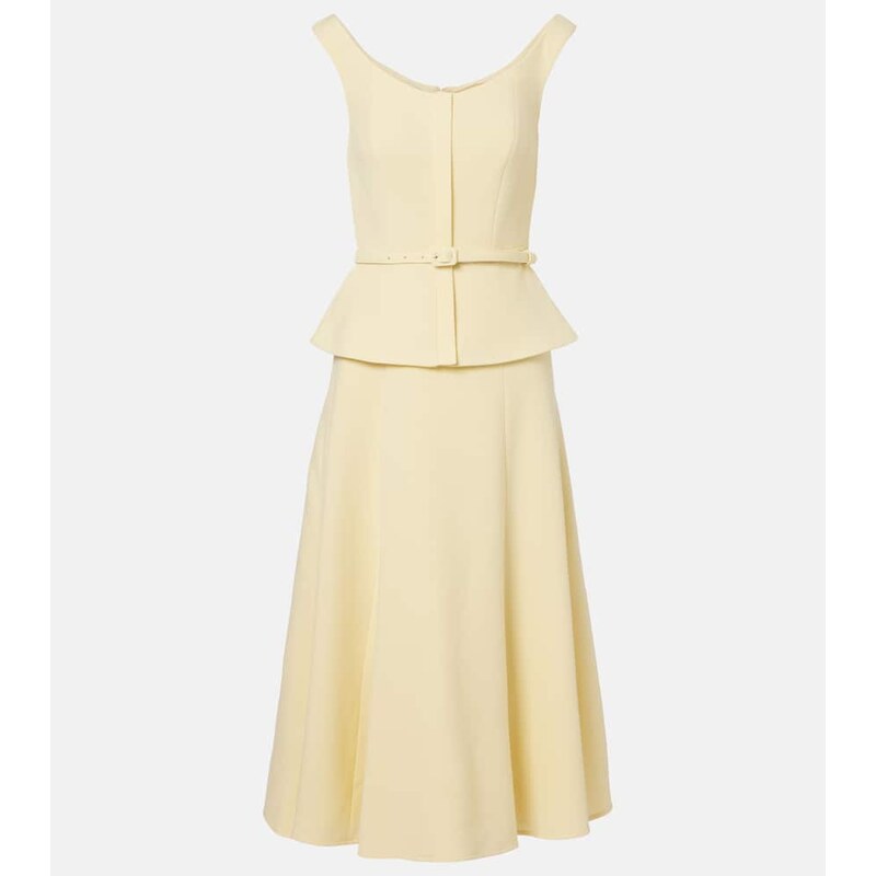 Roland Mouret Peplum wool crÃªpe midi dress