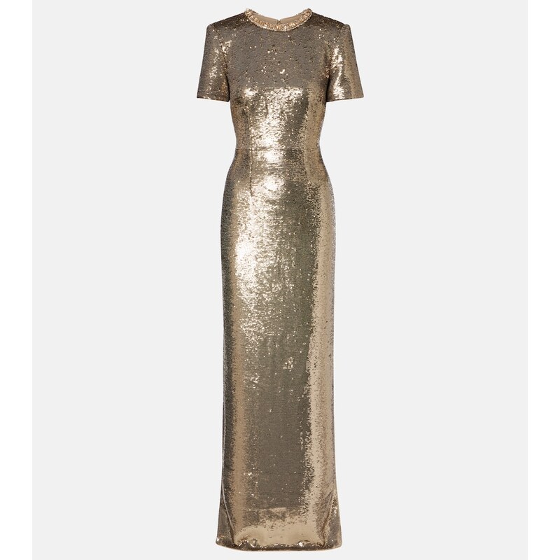 Roland Mouret Crystal-embellished sequined gown