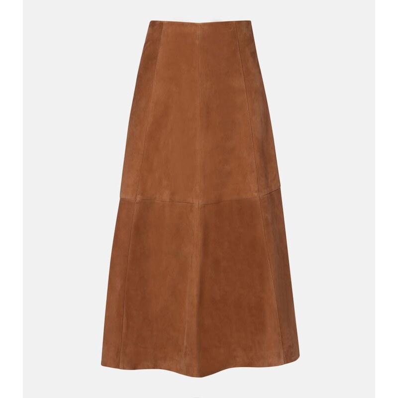 Simkhai Bonnie suede midi skirt
