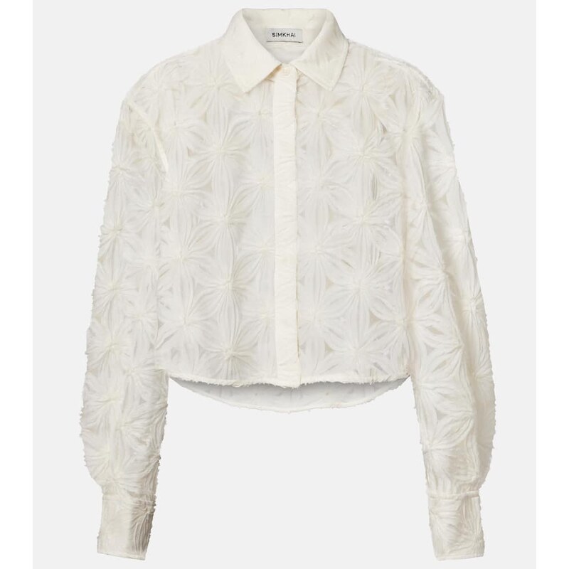 Simkhai Anders cropped floral blouse