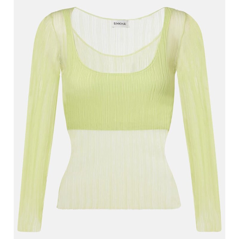 Simkhai Sheer jersey top