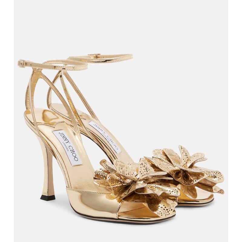 Jimmy Choo Mimmi mirrored leather sandals